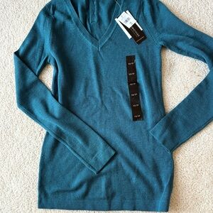 Banana Republic Teal V-Neck Sweater